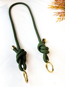 Alça de Ombro Corda Azenha - 90cm - Verde/Dourado