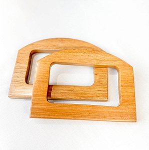 Alça Madeira Quadradinha 15x11x1,5cm (Jequitibá)