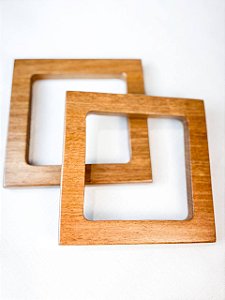 Alça Madeira Quadrada Robusta 14x13x1cm (Jequitibá)