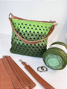 Kit Bolsa Eliza - Néctar COLORS 3mm- Forest (Crochetando Amigas)