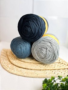 Combo 6 - Fios Néctar 5mm 3un. - Cinza Elefante, Azul Mar e Azul Jeans Escuro