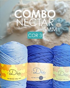 Combo 3 - Fios Néctar 5mm 3un. - Azul Céu, Azul Meia Noite e Azul Denin