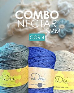 Combo 4 - Fios Néctar 5mm 3un. - Azul Meia Noite, Selenio e Gelo