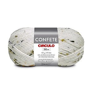Fio/Lã Confete Circulo - COR 0010 BRANCO
