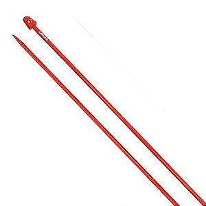 Agulha Trico Plastico 35cm Circulo - 4,0mm - Vermelho