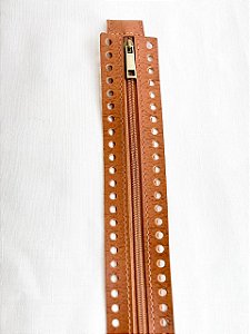 Ziper Montana 5x30cm- Caramelo/Ouro Velho