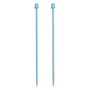 Agulha Trico Plastico Circulo 25cm 5.5mm Azul Candy