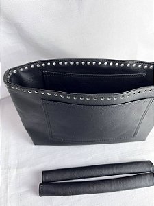 Kit Couro Ecológico Bolsa Mega 2025 + Vídeo Aula - Preto (Crochetando Amigas)