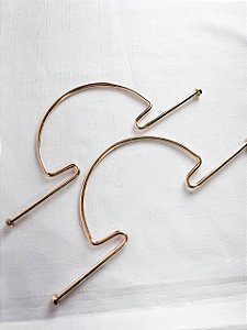 Alça Metal Meia Lua com Laterais Par 24X9cm Dourado