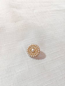 Botão Perola com Pé 21mm Dourado