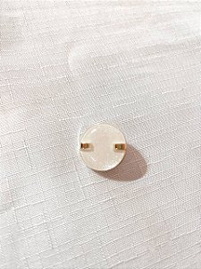 Botão Trabalhado 25mm Transparente/Dourado