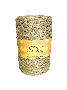 Fio Néctar 5mm - 500g-200m - Poliéster - Marfim Lurex Dourado