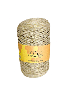 Fio Néctar 3mm - 500g-300m - Poliéster - Marfim Lurex Dourado