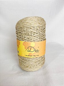 Fio Néctar 3mm - 500g-300m - Poliéster - Marfim Lurex Dourado