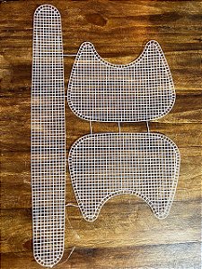 Malha Chenille Kit 3 peças 47X29.5cm Branco