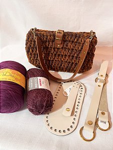 Kit Bolsa Canoa Quebrada Néctar 5mm Roxo-Pólen Crochê