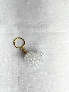 Chaveiro Coração 4,5x4x2,5cm-Cristal Transparente