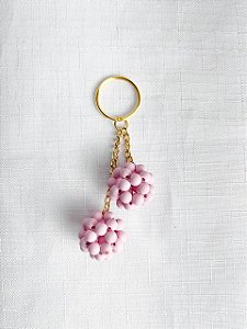 Chaveiro Bolinha Duplo 2cm-Emborrachado Rosa