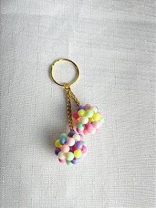 Chaveiro Bolinha Duplo 2cm-Colorido