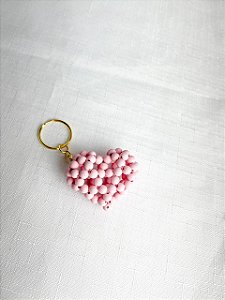 Chaveiro Coração 4,5x4x2,5cm-Emborrachado Rosa
