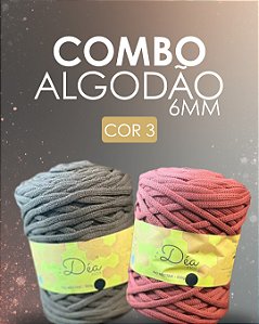 Combo 3 - Fios Néctar Algodão 6mm Macramê 2un. - Chocolate e Telha