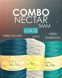 Combo 20 - Fios Néctar 5mm 3un. - Verde Escuro, Gelo e Verde Esmeralda