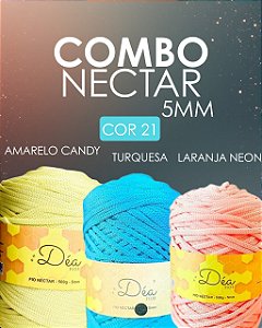 Combo 21 - Fios Néctar 5mm 3un. - Amarelo Candy, Turquesa e Laranja Neon