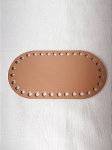 Base Couro Oval 9x17cm Caramelo Claro