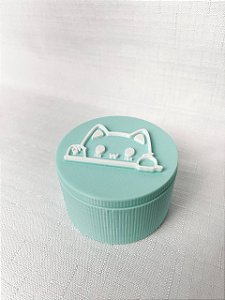 Porta Marcadores Pontos + 20un Gatinho - Verde Água