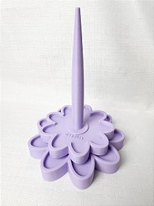 Porta Fio Giratório Flor Relevo - Lilás