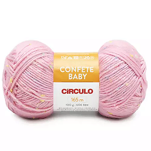Fio/Lã Confete Baby Circulo 100g/165m - 0769 Chiclete