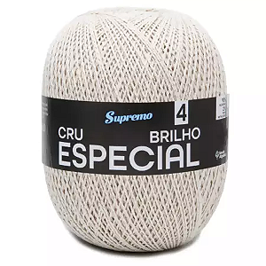 Barbante SUPREMO Cru Especial Brilho Prata 100% Algodão nº 4 - 1150m