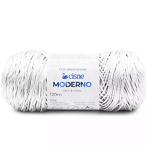 Fio/Lã CISNE MODERNO 100g 120m 100% Poliester 000B Branco