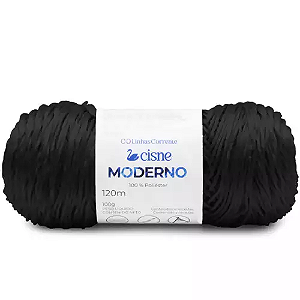 Fio/Lã CISNE MODERNO 100g 120m 100% Poliester 00PT Preto