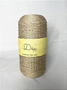 Fio Néctar 2mm - 300g-350m - Poliéster - Cor:Juta Lurex Dourado