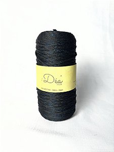 Fio Néctar 2mm - 300g-350m - Poliéster - Cor:Preto Lurex Azul