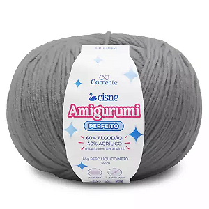 Fio Cisne Amigurumi Perfeito 145m-65g 100% Algodão-Cinza Quente 03039