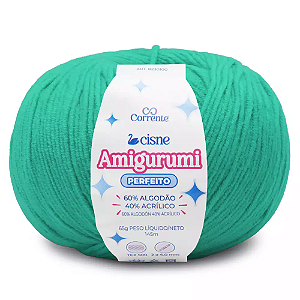 Fio Cisne Amigurumi Perfeito 145m-65g 100% Algodão-Verde Agua Escuro 03037