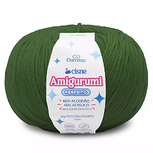Fio Cisne Amigurumi Perfeito 145m-65g 100% Algodão-Verde Musgo 03035