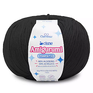 Fio Cisne Amigurumi Perfeito 145m-65g 100% Algodão-Preto 000PT