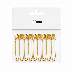 Alfinete de Segurança (Joaninha) nº00-22mm-Dourado - (10und)