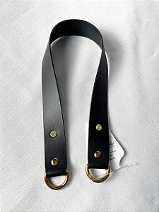Meia Alça 3x47cm - Preto Dourado c/ strass