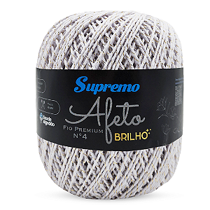 Fio Afeto Brilho Premium Supremo nº4 340m-Branco/Ouro