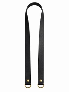 Alça Couro Ombro 2x80cm - Preto/Dourado