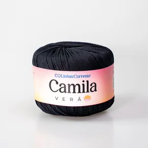 Camila Verão 50g Coats Corrente - 0000N - Preto