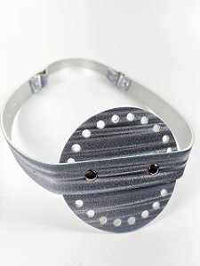 Porta Vinho Simples 10x35cm Couro Déa Fios Brilho Prata/Níquel