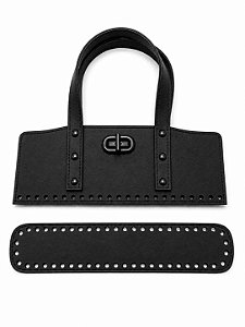 Kit Office Sintético Montana 28x11cm Base 6x30cm Déa Fios Preto/Onix