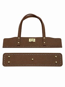 Kit Office Sintético Montana 40x7cm  Base 8x40cm Déa Fios Marrom/Dourado