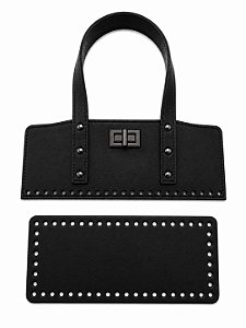 Kit Office Sintético Montana 28x11cm Base 10x25cm Déa Fios Preto/Onix