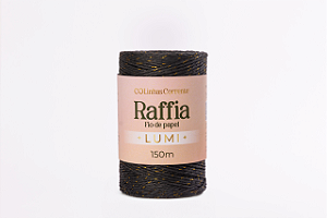 RAFFIA Lumi Corrente 150m/100g-99%Papel/Viscose 1%Poliester Cor: Preto